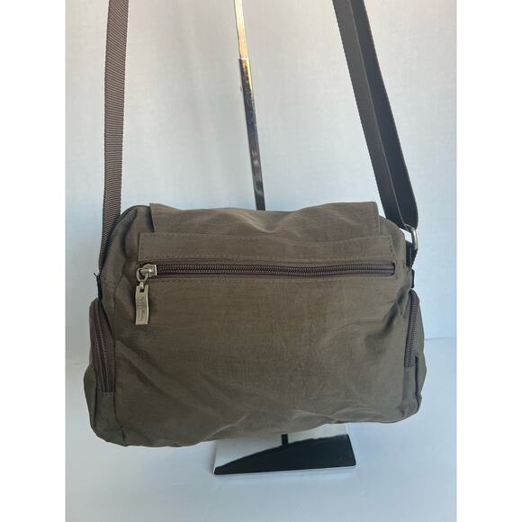 Baggallini Nylon Organizer Traveler Brown Multi Pocket Crossbody Purse - Picture 5 of 13